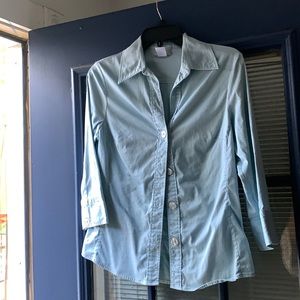 Laura Clement light blue button down shirt. Size 6